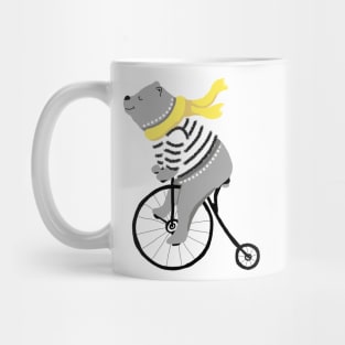 Happy Bear Riding a Bicycle Mug